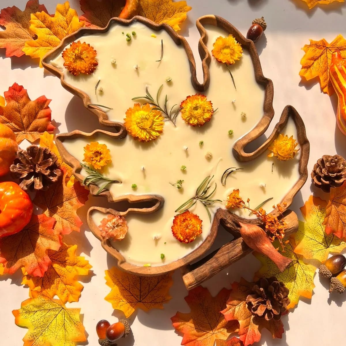 شمعة ورقة القيقب